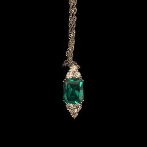 Gold Coast simulated emerald necklace